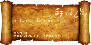 Szlanka Áron névjegykártya