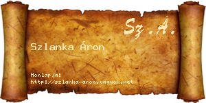 Szlanka Áron névjegykártya