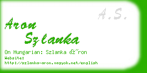 aron szlanka business card